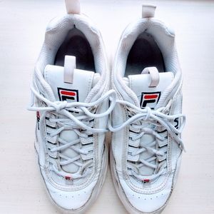 Women's White Disrupter Filas